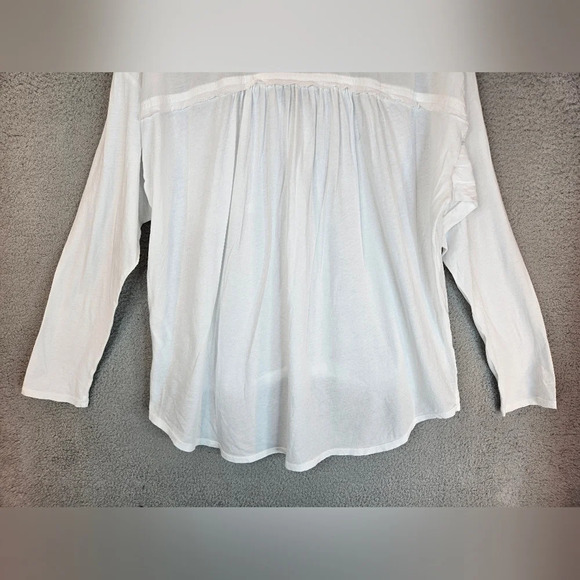 Splendid Womens Button Front Shirt Sz L White Mixed Media Cotton & Viscose - Picture 8 of 9